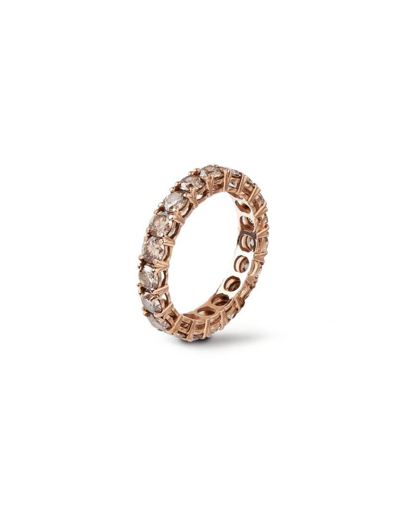 Anel Infinity Rose | Diamantes Champagne